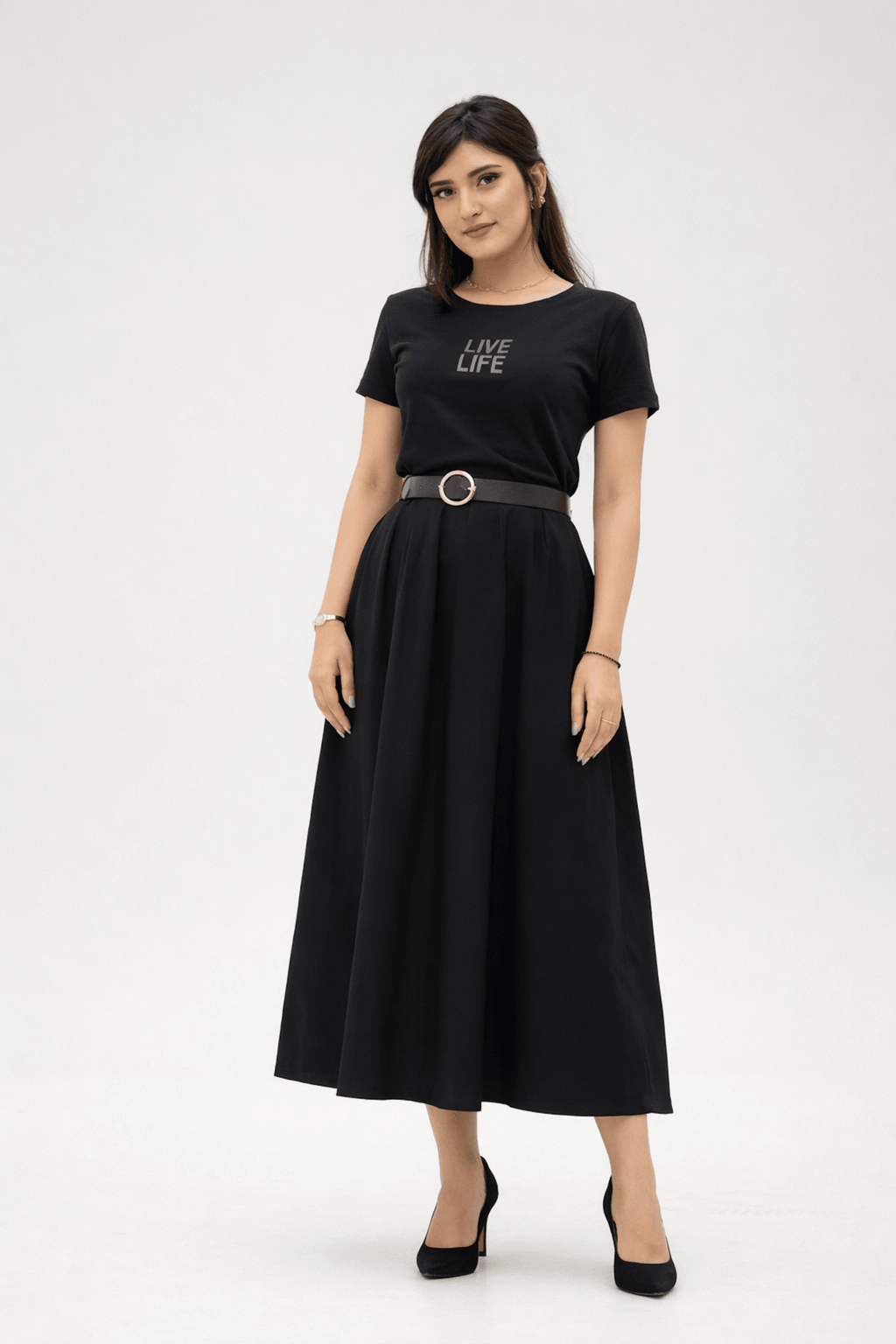 Black Graphic Tee - women's clothing Pakistan