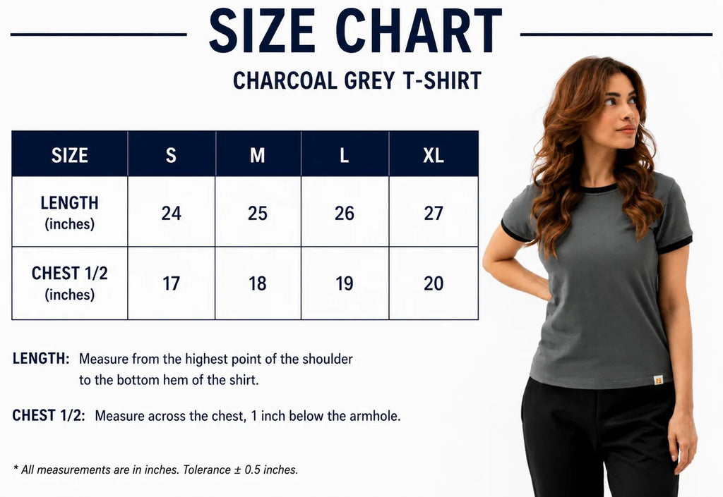 CHARCOAL GREY T - SHIRT - women's clothing Pakistan
