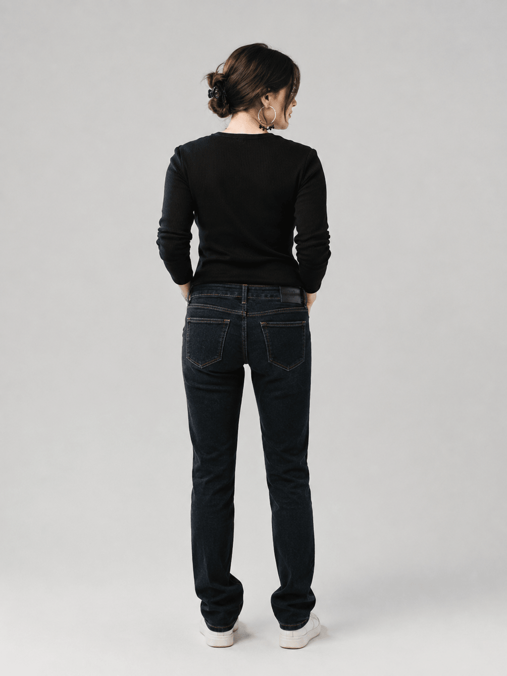 Black Ribbed T-Shirt - women's clothing Pakistan