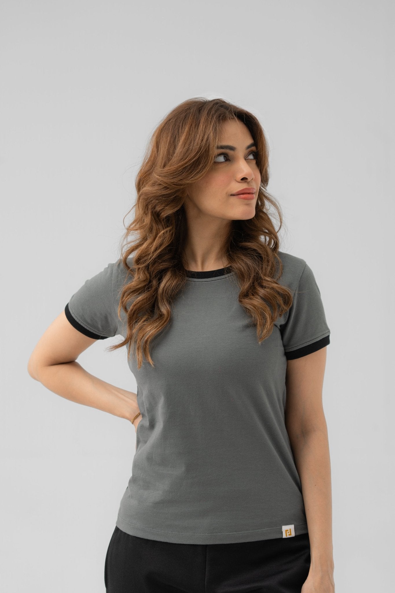 CHARCOAL GREY T - SHIRT - women's clothing Pakistan
