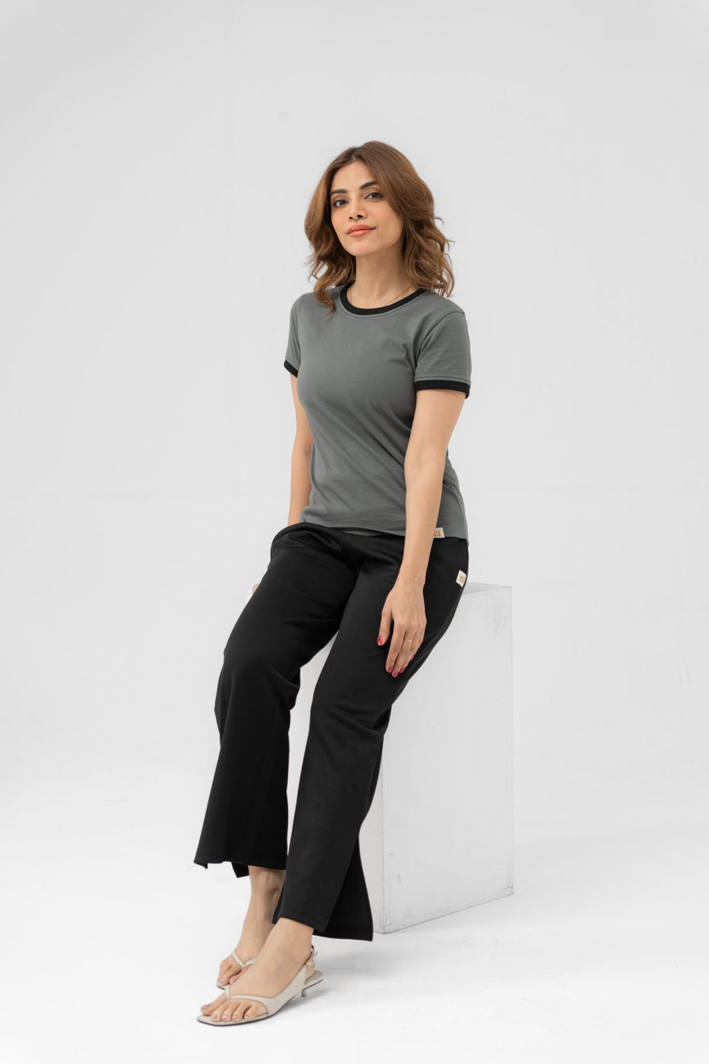 CHARCOAL GREY T - SHIRT - women's clothing Pakistan