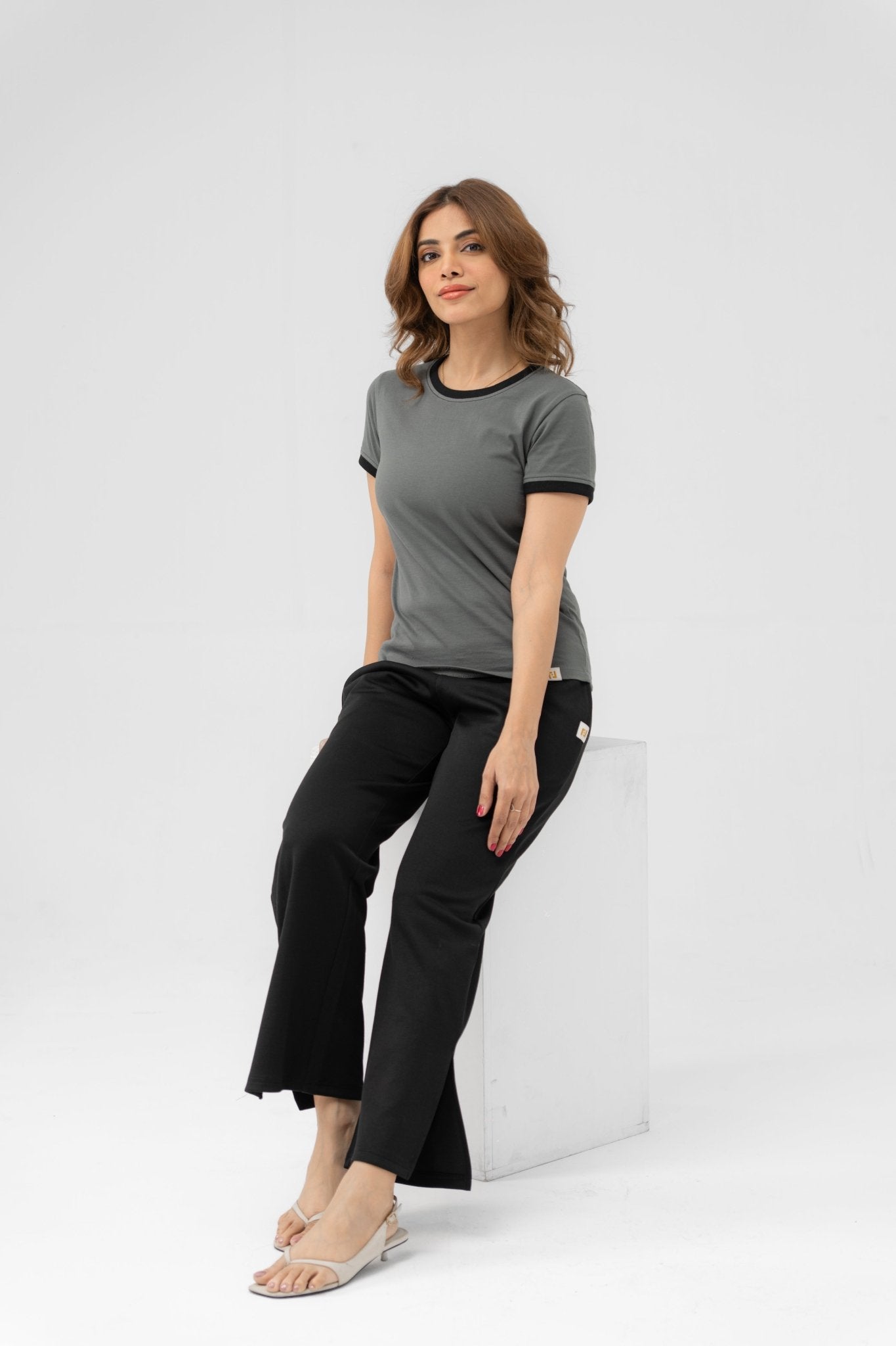 CHARCOAL GREY T - SHIRT - women's clothing Pakistan