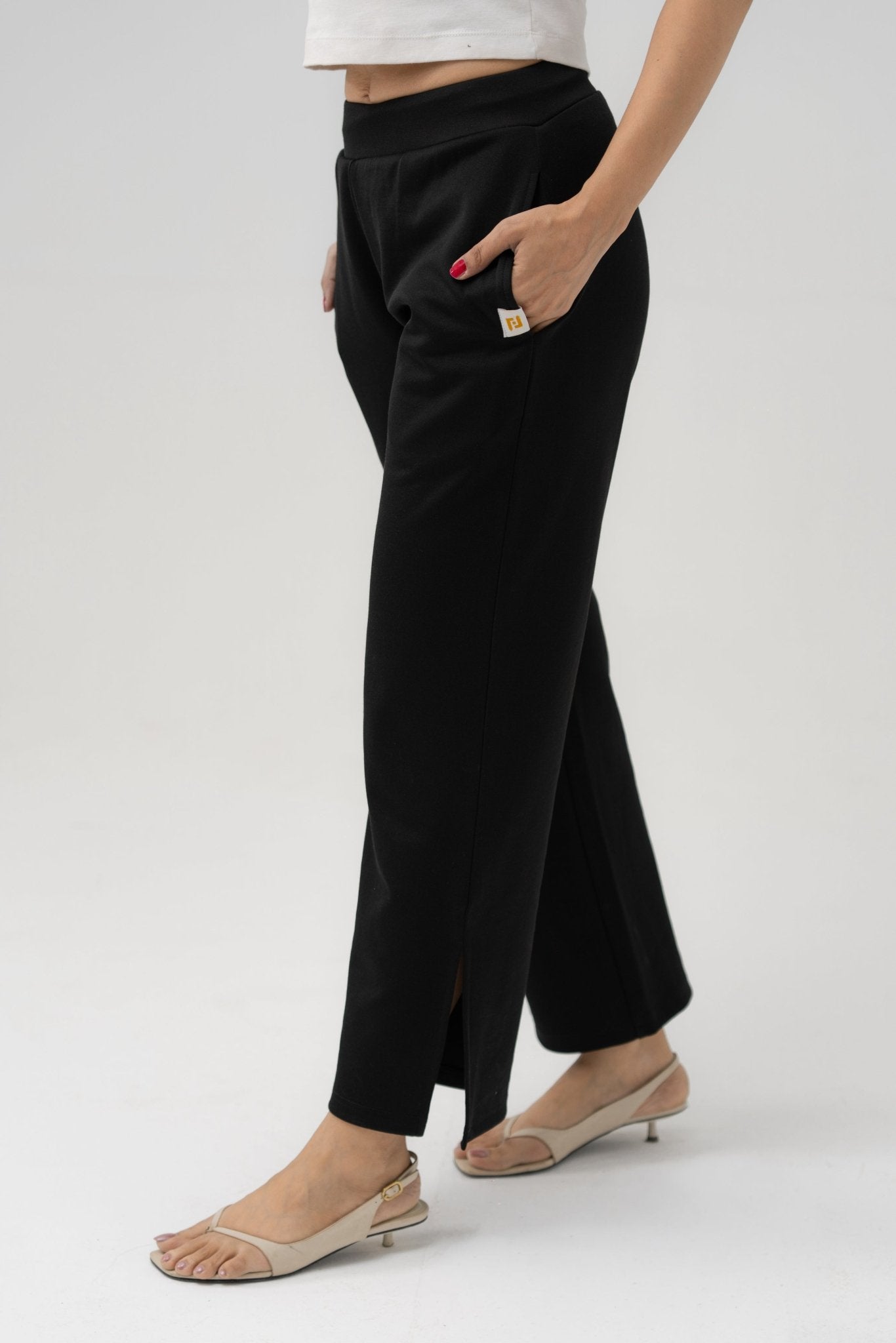 BLACK HIGH WAIST PANTS - women's clothing Pakistan