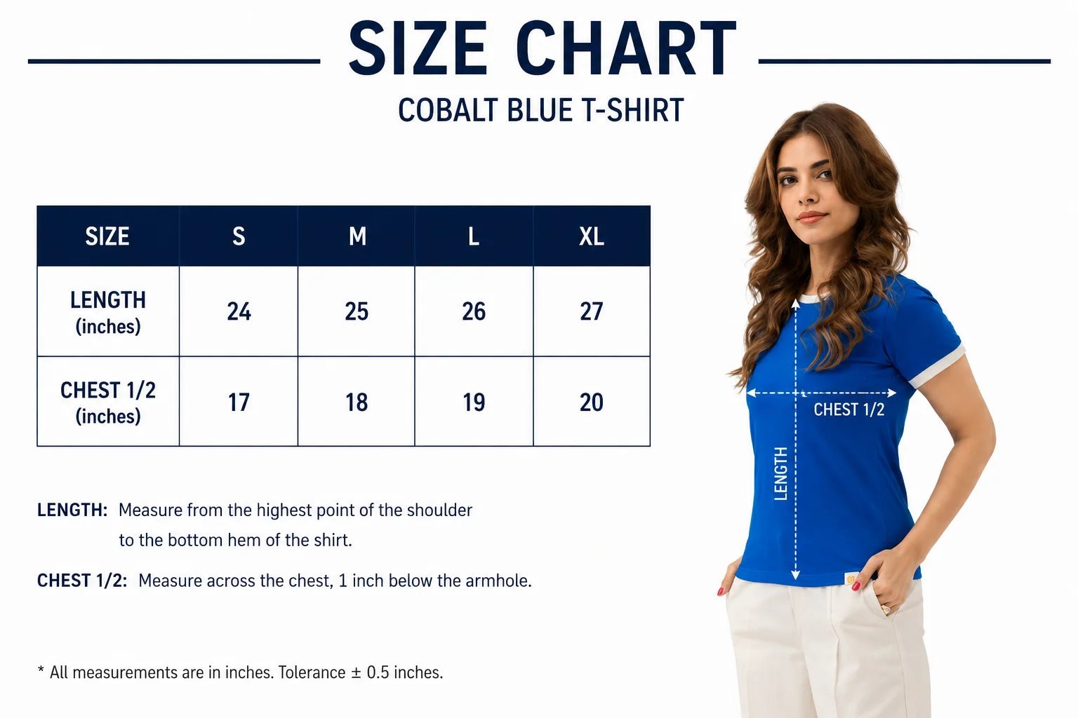 COBALT BLUE T - SHIRT - women's clothing Pakistan