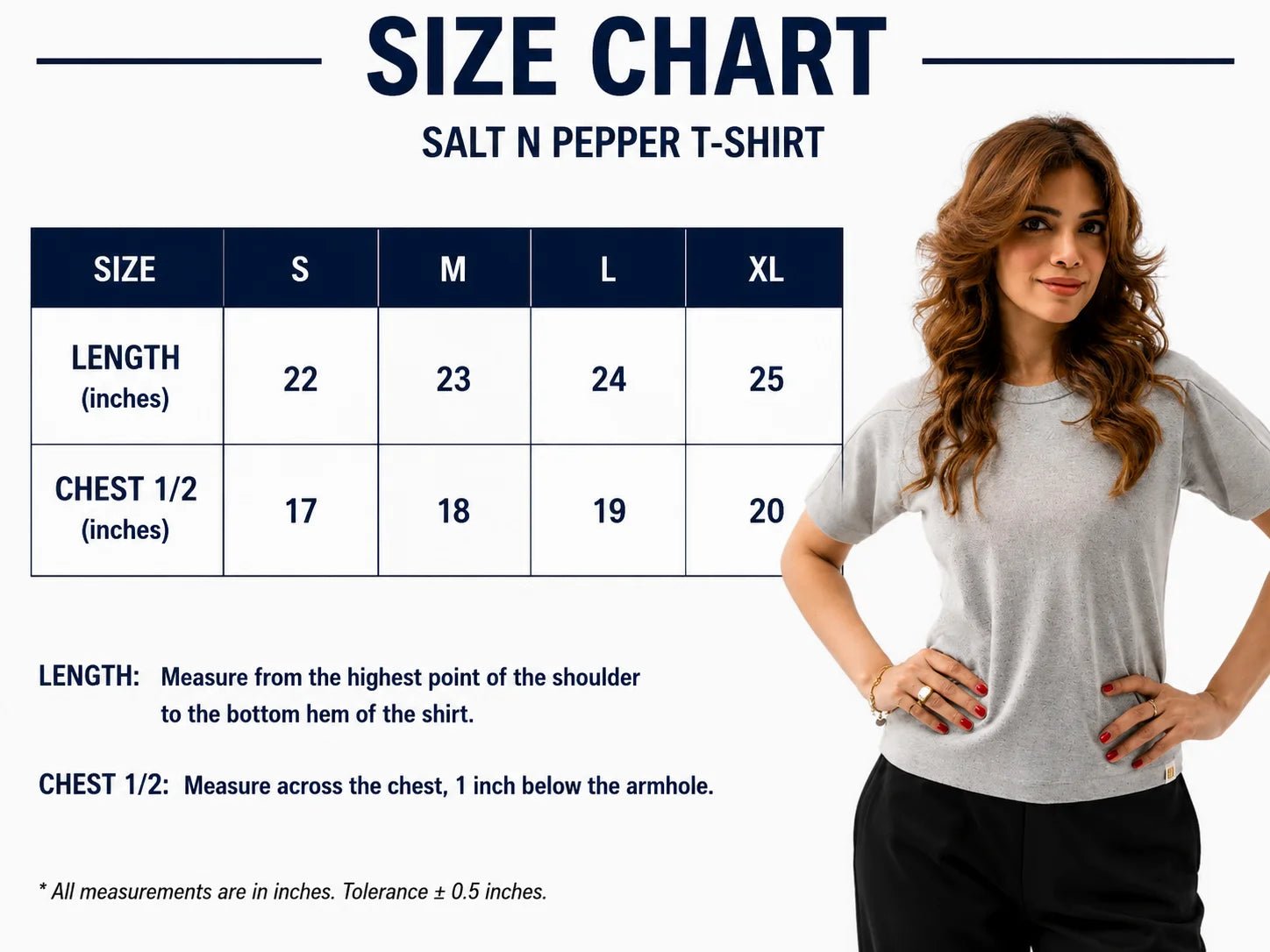 Salt & Pepper Tee - women's clothing Pakistan